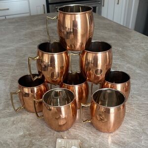 Sur La Table Copper Mug Set with Gold Handles